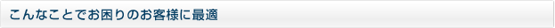 こんなことでお困りのお客様に最適